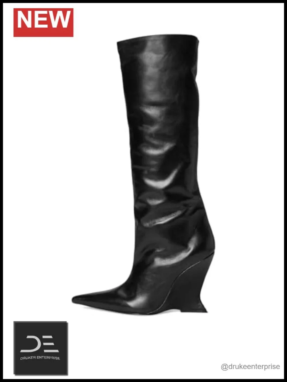 SCHUTZ Siena Over the Knee Boots Wedge Leather Pull-On